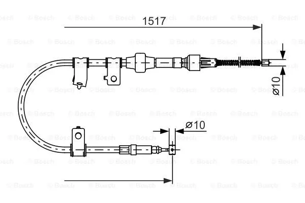 1 987 477 601 BOSCH Тросик, cтояночный тормоз (фото 1)