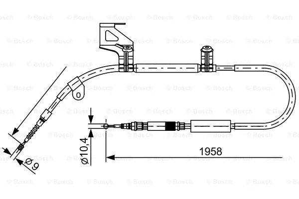 1 987 477 603 BOSCH Тросик, cтояночный тормоз (фото 1)