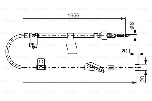 1 987 477 610 BOSCH Тросик, cтояночный тормоз (фото 1)