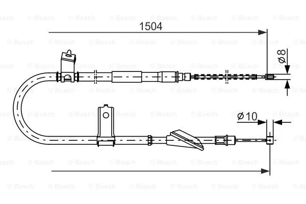 1 987 477 611 BOSCH Тросик, cтояночный тормоз (фото 1)