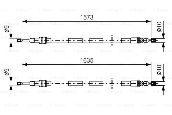 1 987 477 615 BOSCH Тросик, cтояночный тормоз (фото 1)