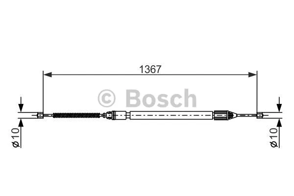 1 987 477 640 BOSCH Тросик, cтояночный тормоз (фото 1)