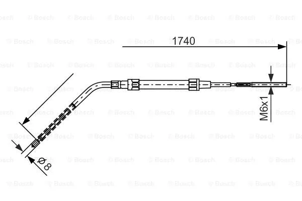 1 987 477 689 BOSCH Тросик, cтояночный тормоз (фото 1)