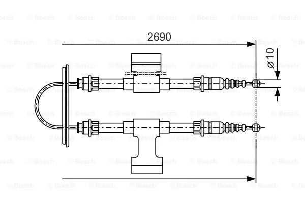 1 987 477 745 BOSCH Тросик, cтояночный тормоз (фото 1)