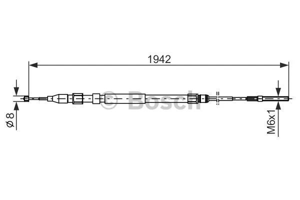 1 987 477 820 BOSCH Тросик, cтояночный тормоз (фото 1)