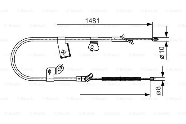 1 987 477 919 BOSCH Тросик, cтояночный тормоз (фото 1)