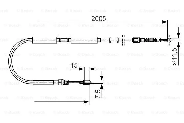 1 987 477 923 BOSCH Тросик, cтояночный тормоз (фото 1)