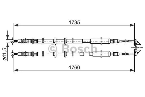 1 987 477 934 BOSCH Тросик, cтояночный тормоз (фото 1)