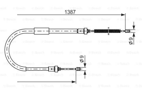 1 987 477 940 BOSCH Тросик, cтояночный тормоз (фото 1)