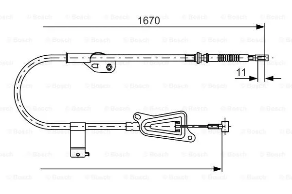 1 987 477 943 BOSCH Тросик, cтояночный тормоз (фото 1)