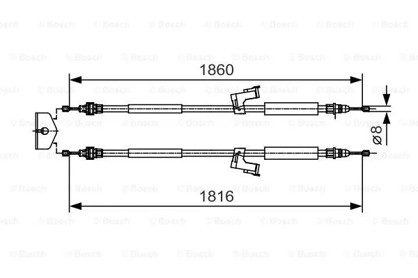 1 987 482 019 BOSCH Тросик, cтояночный тормоз (фото 1)