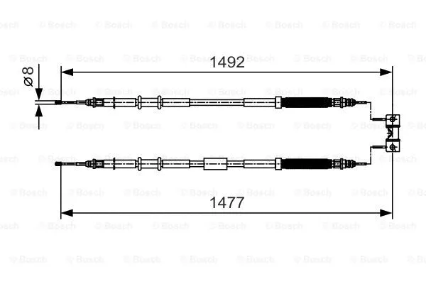 1 987 482 038 BOSCH Тросик, cтояночный тормоз (фото 1)