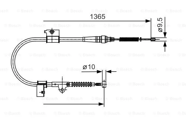 1 987 482 048 BOSCH Тросик, cтояночный тормоз (фото 1)