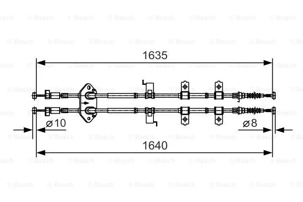 1 987 482 054 BOSCH Тросик, cтояночный тормоз (фото 1)