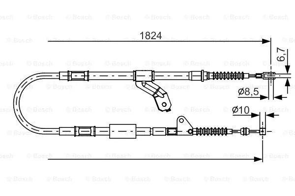 1 987 482 159 BOSCH Тросик, cтояночный тормоз (фото 1)