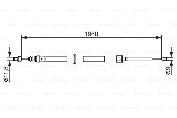 1 987 482 432 BOSCH Тросик, cтояночный тормоз (фото 1)