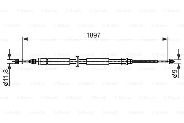 1 987 482 433 BOSCH Тросик, cтояночный тормоз (фото 1)