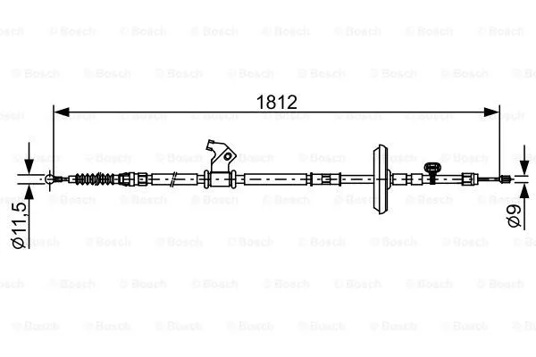 1 987 482 503 BOSCH Тросик, cтояночный тормоз (фото 1)