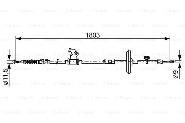 1 987 482 508 BOSCH Тросик, cтояночный тормоз (фото 1)