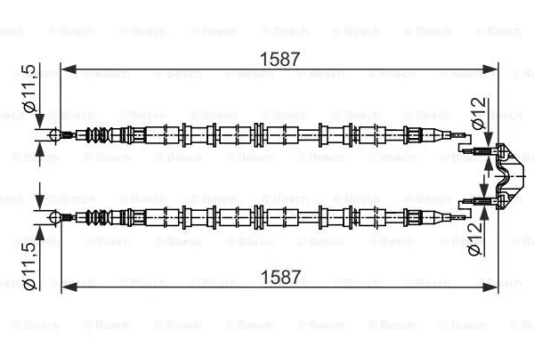 1 987 482 537 BOSCH Тросик, cтояночный тормоз (фото 1)