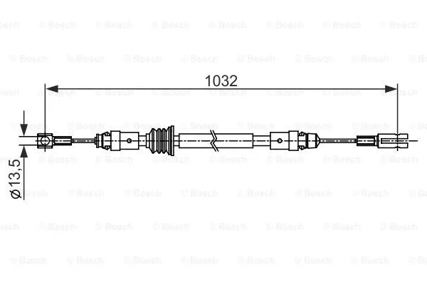 1 987 482 548 BOSCH Тросик, cтояночный тормоз (фото 1)