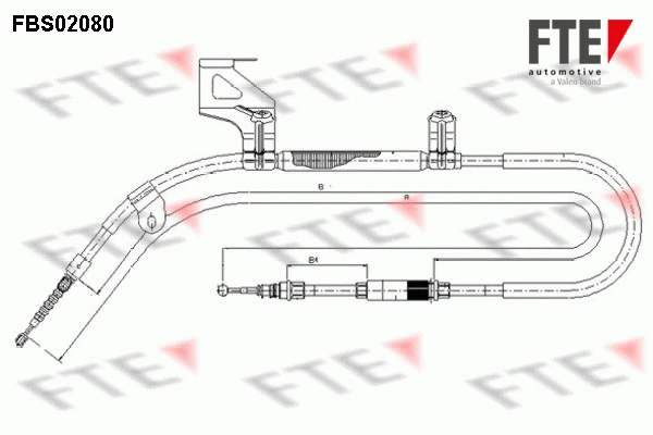 FBS02080 FTE Тросик, cтояночный тормоз (фото 1)