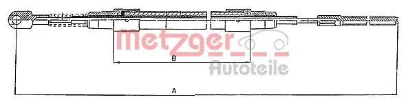 10.423 METZGER Тросик, cтояночный тормоз (фото 1)