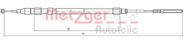 10.4266 METZGER Тросик, cтояночный тормоз (фото 1)