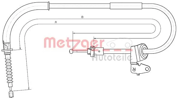 10.4302 METZGER Тросик, cтояночный тормоз (фото 1)