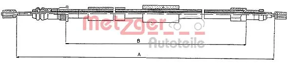 10.4571 METZGER Тросик, cтояночный тормоз (фото 1)