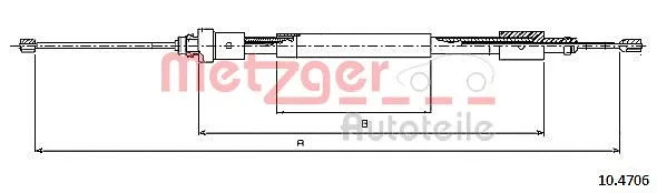 10.4706 METZGER Тросик, cтояночный тормоз (фото 1)