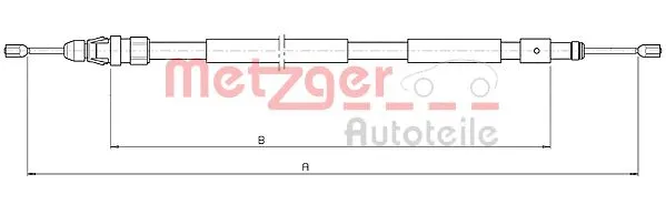 10.4708 METZGER Тросик, cтояночный тормоз (фото 1)