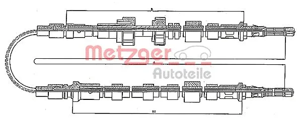 10.535 METZGER Тросик, cтояночный тормоз (фото 1)