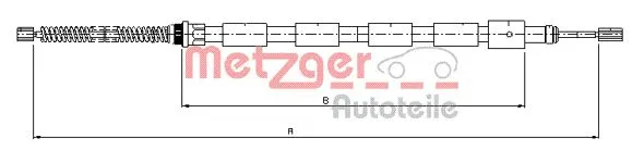 10.602 METZGER Тросик, cтояночный тормоз (фото 1)