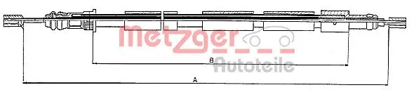 10.6022 METZGER Тросик, cтояночный тормоз (фото 1)