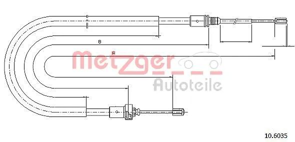 10.6035 METZGER Тросик, cтояночный тормоз (фото 1)