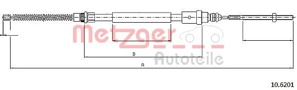 10.6201 METZGER Тросик, cтояночный тормоз (фото 1)