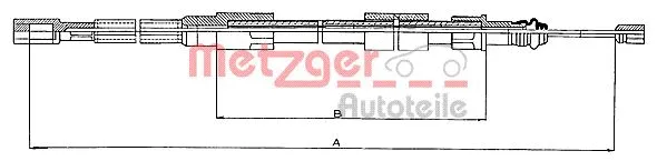 10.720 METZGER Тросик, cтояночный тормоз (фото 1)