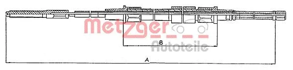 10.740 METZGER Тросик, cтояночный тормоз (фото 1)