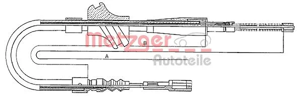10.7501 METZGER Тросик, cтояночный тормоз (фото 1)