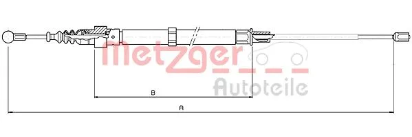 10.7508 METZGER Тросик, cтояночный тормоз (фото 1)