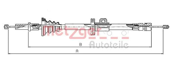 10.8062 METZGER Тросик, cтояночный тормоз (фото 1)
