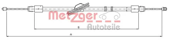 10.9445 METZGER Тросик, cтояночный тормоз (фото 1)