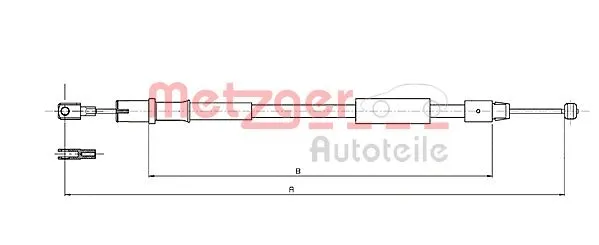 10.9836 METZGER Тросик, cтояночный тормоз (фото 1)