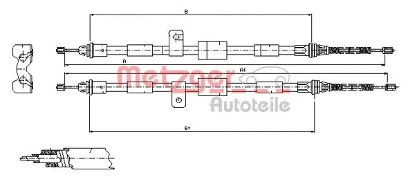 11.5456 METZGER Тросик, cтояночный тормоз (фото 1)