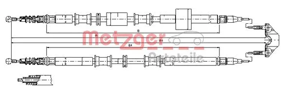 11.5767 METZGER Тросик, cтояночный тормоз (фото 1)