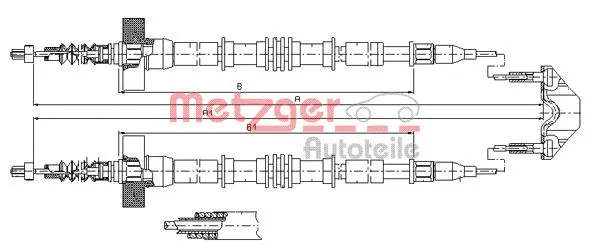 11.5859 METZGER Тросик, cтояночный тормоз (фото 1)