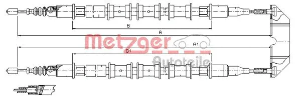 11.5933 METZGER Тросик, cтояночный тормоз (фото 1)