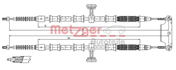 11.5945 METZGER Тросик, cтояночный тормоз (фото 1)