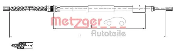 11.604 METZGER Тросик, cтояночный тормоз (фото 1)